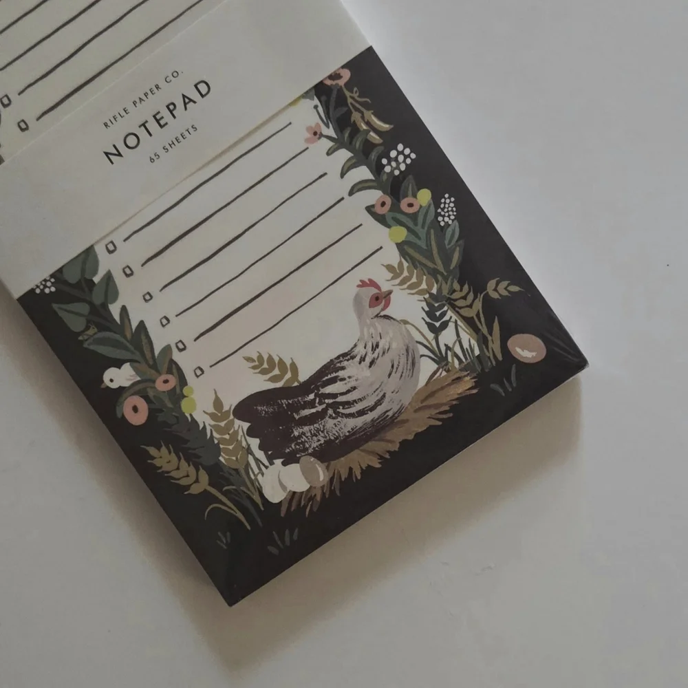 Rifle Paper Co. Floral Hen Market List Marketpad Notepad Stationery